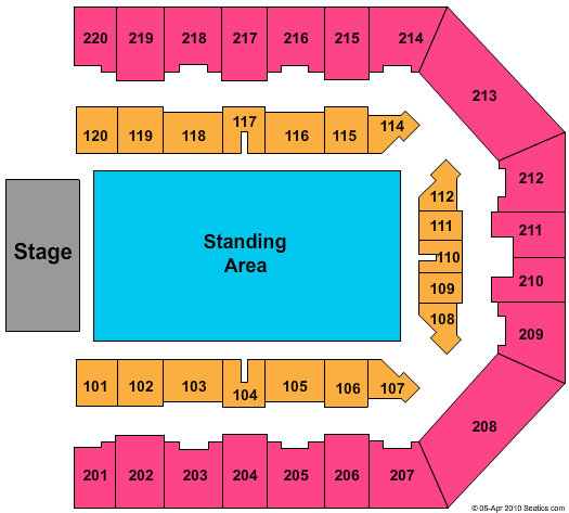 Utilita Arena Sheffield End Stage GA Seating Chart